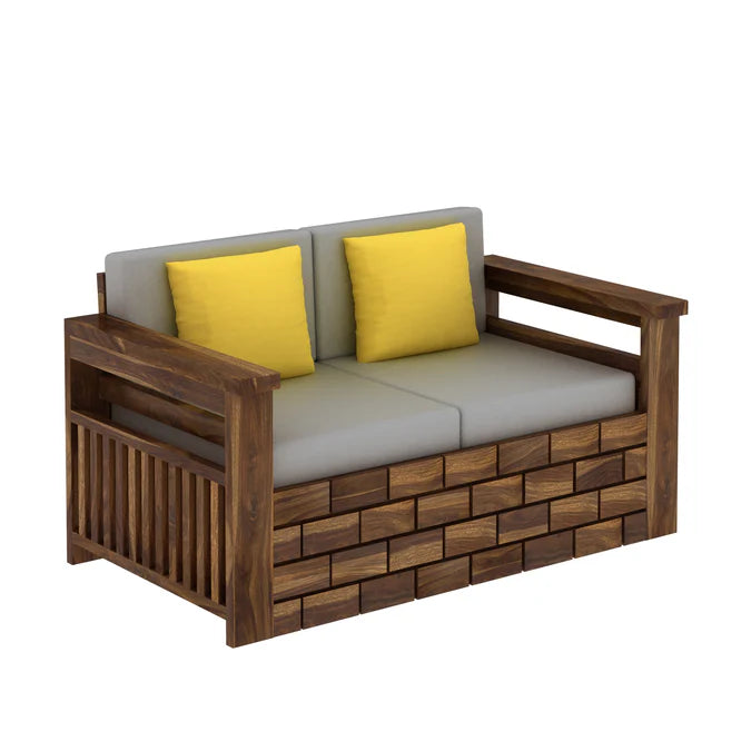 Rjart Italian Sheesham Two Seater Sofa - 3 Years Warranty