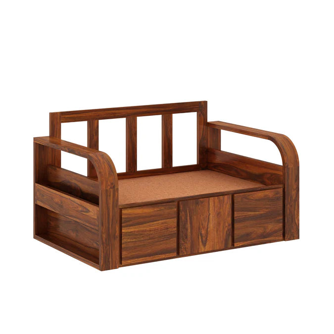 Rjart Scott Sheesham Two Seater Sofa - 3 Years Warranty