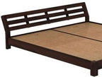 Solid Sheesham Wood Low Height Bed Without Storage | Wooden Double Bed | Low Floor/Lying/Rise/Level/Profile Cot Bed for Bedroom Furniture | Rosewood