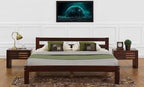 Wooden King Size Bed Without Storage | Wooden Double Bed Cot Bed for Bedroom Furniture | Palang Double Bed for Hotels | Solid Sheesham Wood