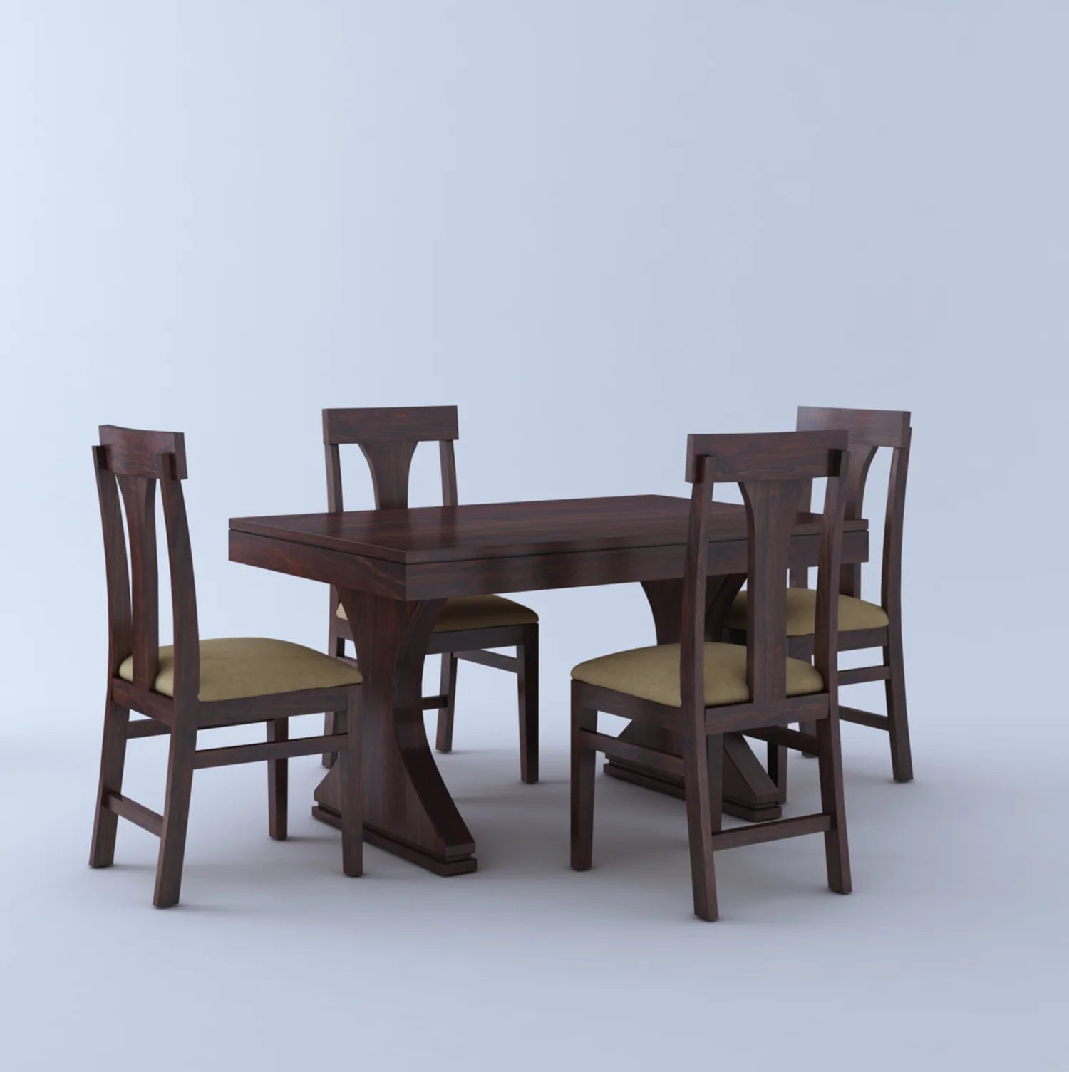 Aurelia Solid Sheesham Wood 4 Seater Dining Table Set - 3 Years Warranty