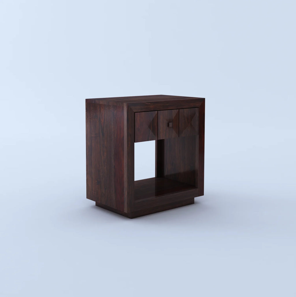 Treso Solid Sheesham Wood Bedside Table - 3 Year Warranty