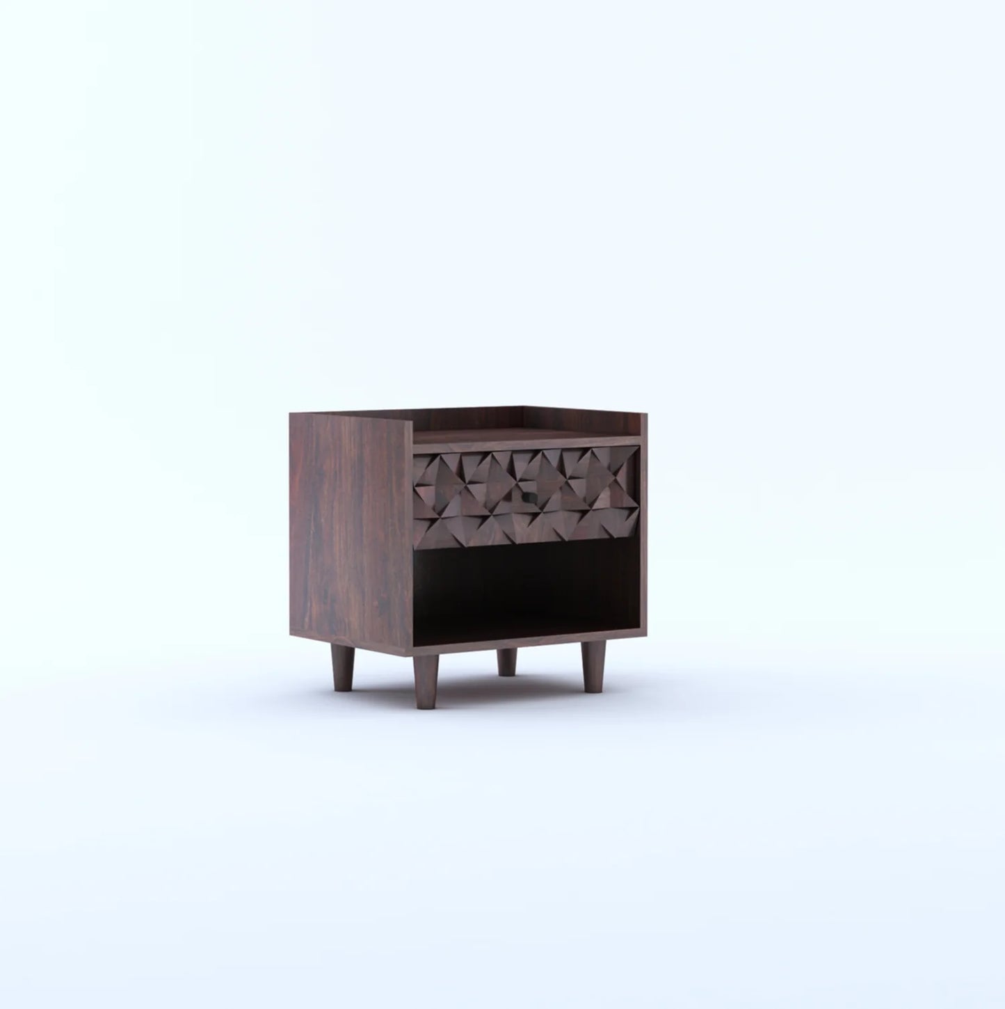 Tavon Sheesham Bedside One Drawer Storage - 3 Years Warranty