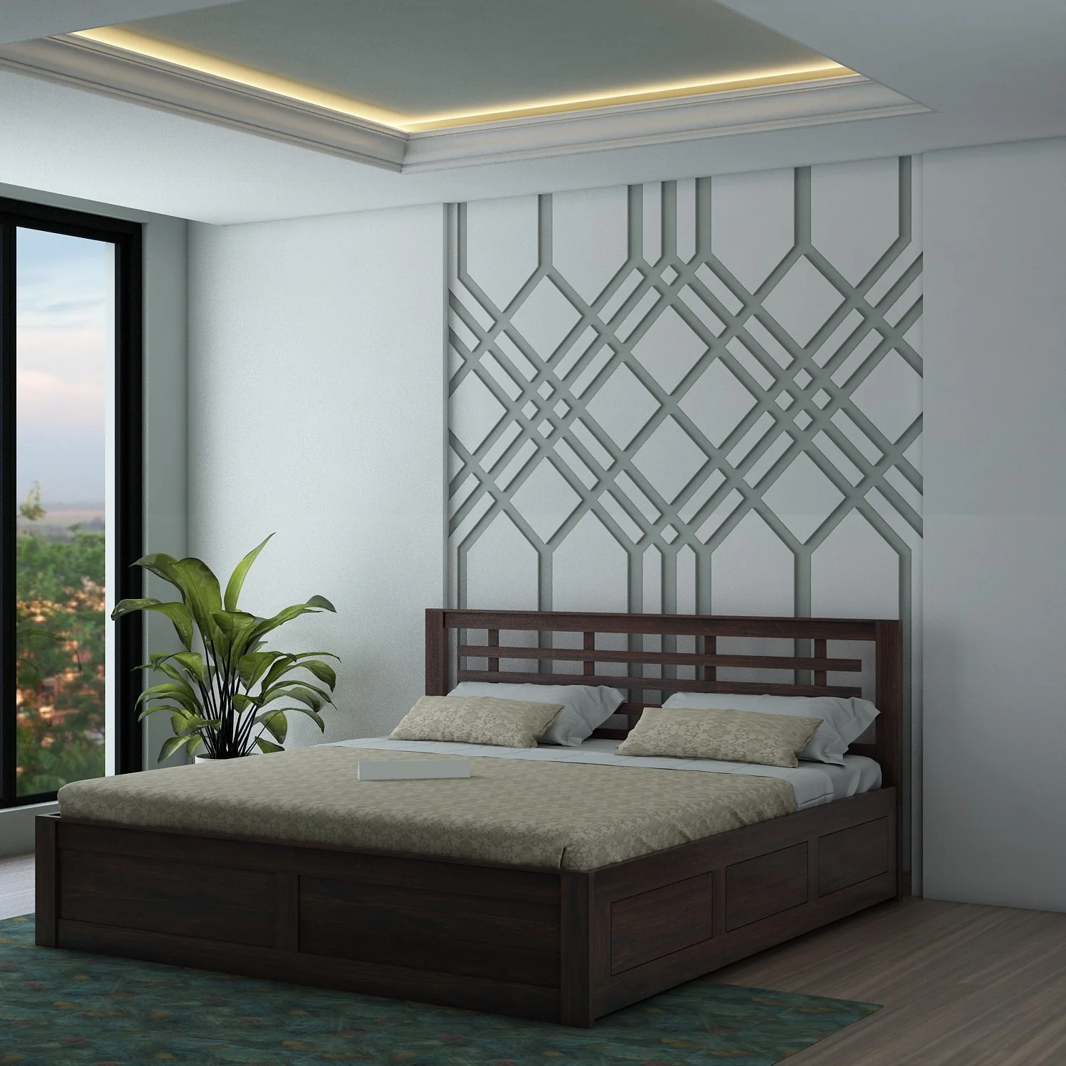 Lyon Solid Sheesham Wood Bed With Box Storage - 3 Years Warranty