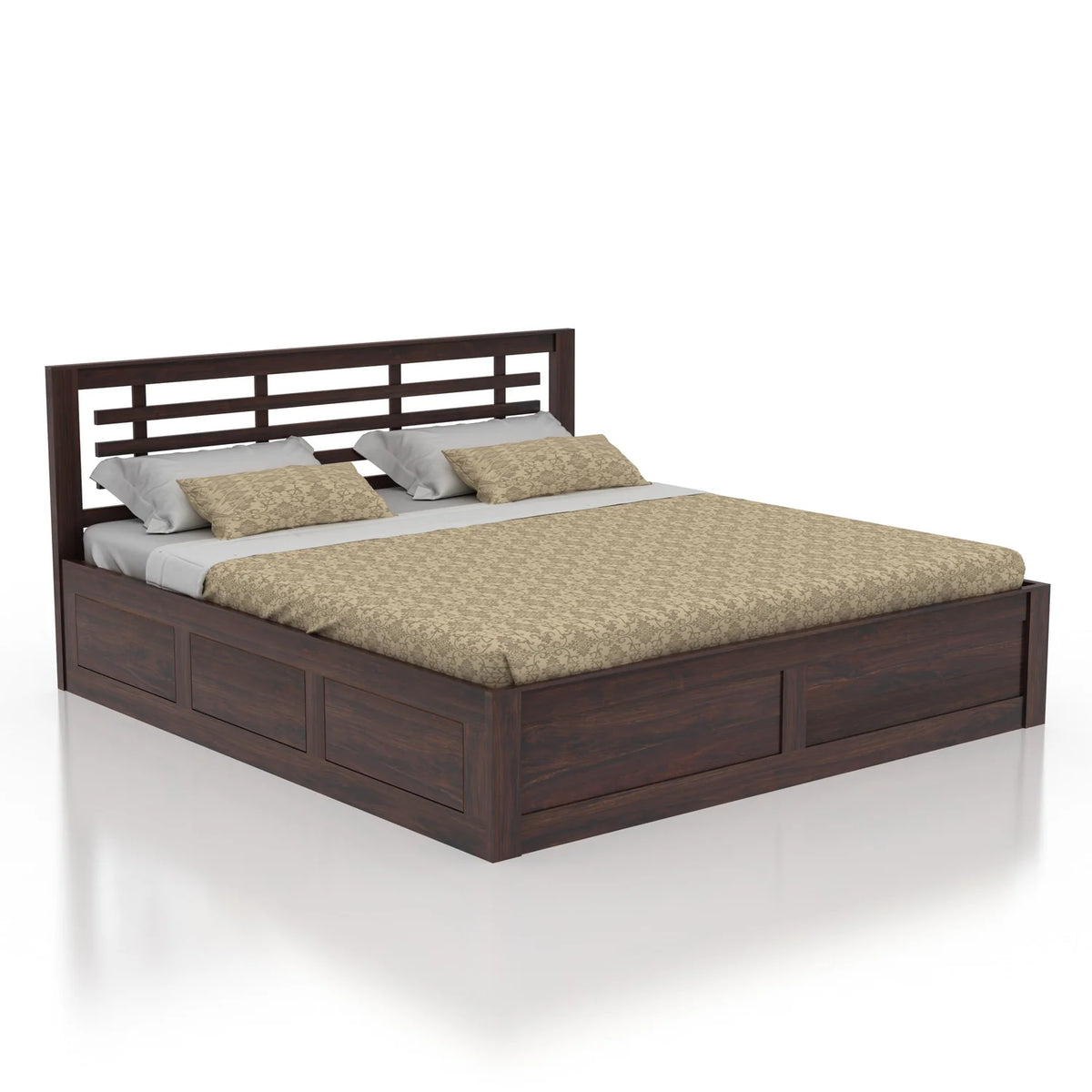 Lyon Sheesham Bed With Box Storage - 3 Years Warranty