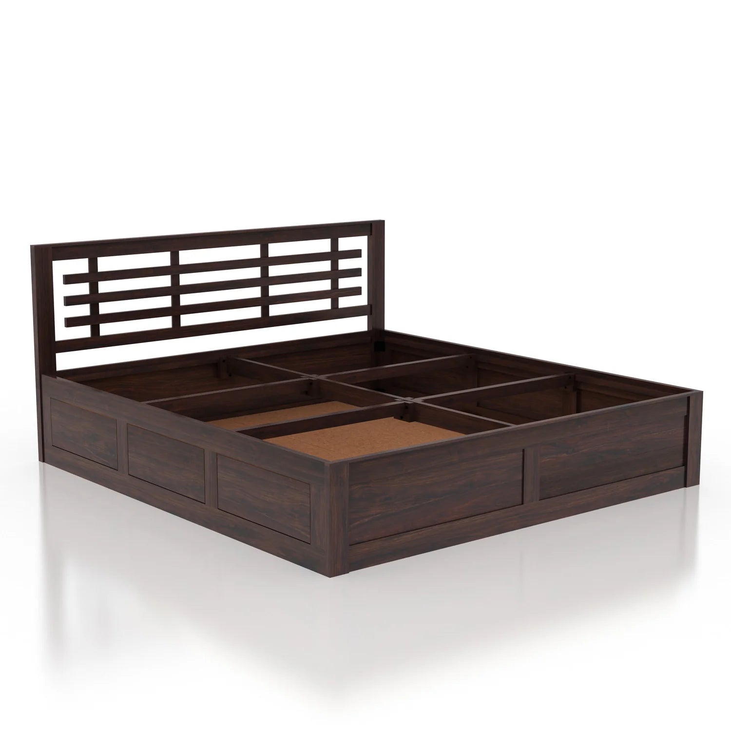 Lyon Solid Sheesham Wood Bed With Box Storage - 3 Years Warranty
