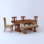 Aurelia Solid Sheesham Wood 6 Seater Dining Table Set - 3 Years Warranty