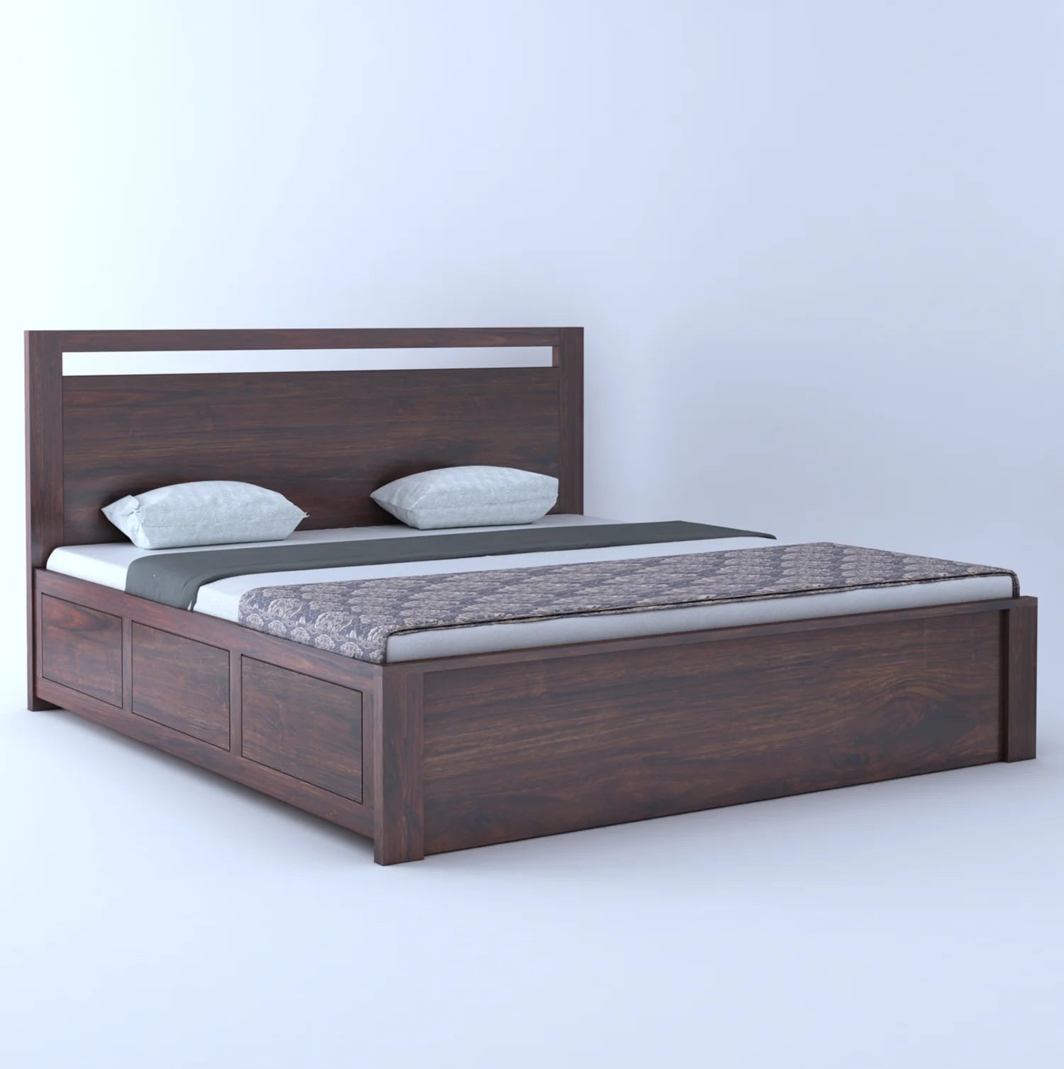 Verlina Solid Sheesham Wood Box Storage Bed - 3 years Warranty