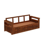 Rjart Sheesham 3 Seater Sofa With Side Pockets - 3 Years Warranty