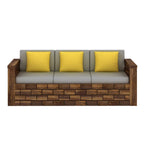 Rjart Italian Sheesham 3 Seater Sofa With Side Pockets - 3 Years Warranty