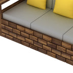 Rjart Italian Sheesham 3 Seater Sofa With Side Pockets - 3 Years Warranty