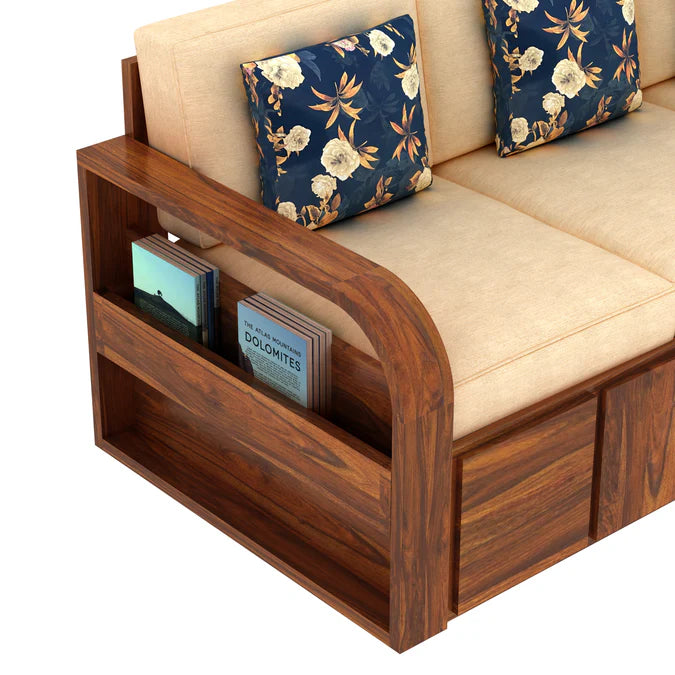 Rjart Scott Sheesham Two Seater Sofa - 3 Years Warranty