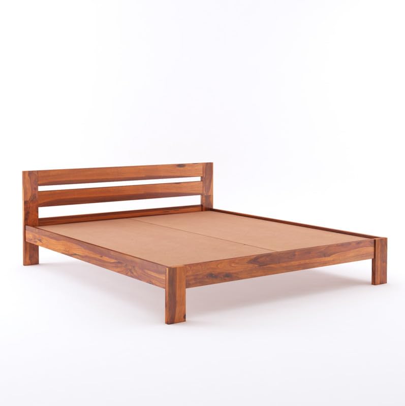 Wooden Bed Without Storage | Wooden Double Bed Cot Bed for Bedroom Furniture | Palang Double Bed for Hotels | Sheesham Wood
