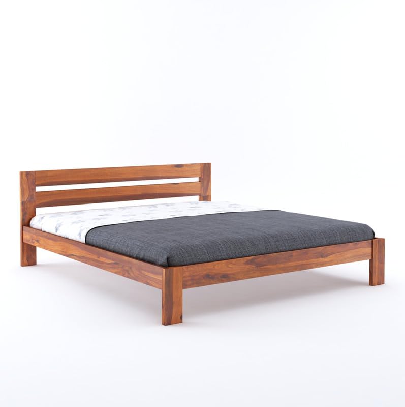 Wooden Bed Without Storage | Wooden Double Bed Cot Bed for Bedroom Furniture | Palang Double Bed for Hotels | Sheesham Wood