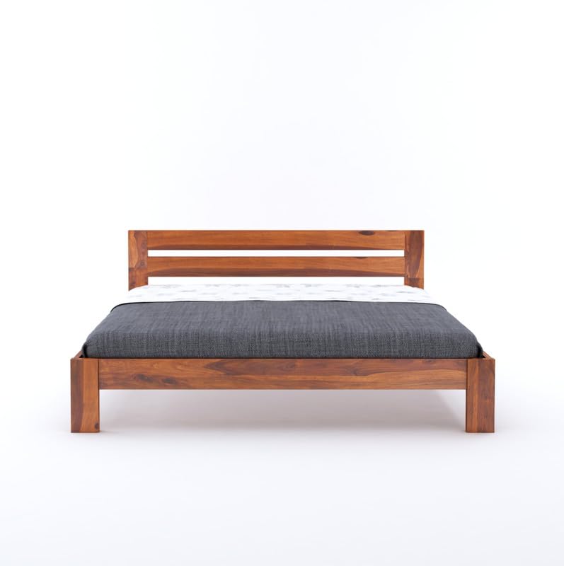 Wooden Bed Without Storage | Wooden Double Bed Cot Bed for Bedroom Furniture | Palang Double Bed for Hotels | Sheesham Wood