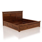 Wooden Bed with Storage | Double Bed Cot Bed with Box Storage for Bedroom & Hotel | Sheesham Wood