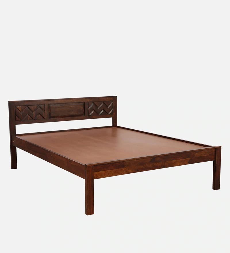 Wooden Bed Without Storage | Wooden Double Bed Cot Bed for Bedroom Furniture | Palang Double Bed for Hotels | Solid Sheesham Wood