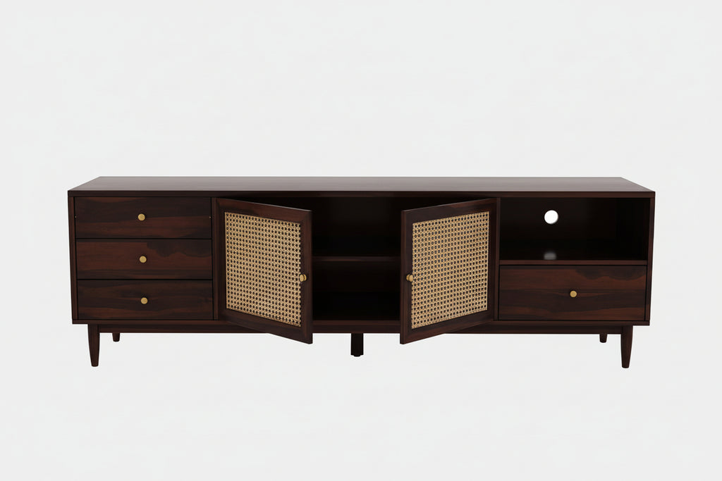 Rjart TV Stand for TV | Pre-Assembled TV Unit | Minimalist & Durable Entertainment Console