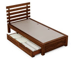 HAXPERTS Twin Sheesham Wood Single Bed With Storage, Natural Brown, Contemporary Style