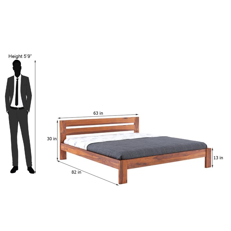 Wooden Bed Without Storage | Wooden Double Bed Cot Bed for Bedroom Furniture | Palang Double Bed for Hotels | Sheesham Wood