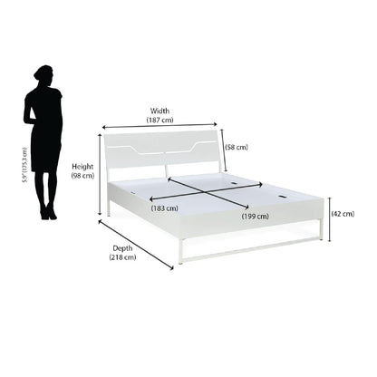 Rj Art Sleep Hybrid Wood And Metal Structure Grande Bed, Lightweight And Portable
