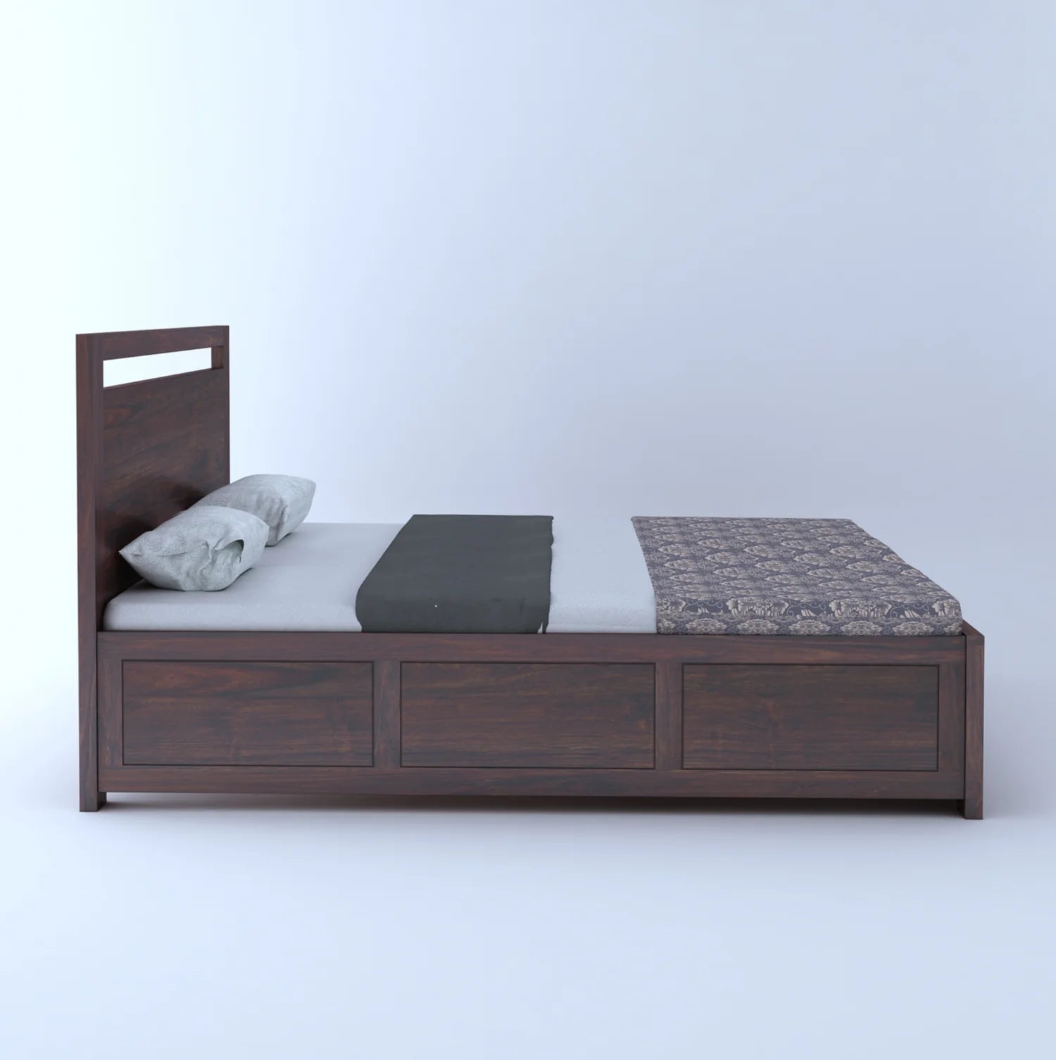 Verlina Solid Sheesham Wood Box Storage Bed - 3 years Warranty