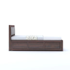 Narin Solid Sheesham Wood Single Bed With Box Storage - 3 Years Warranty