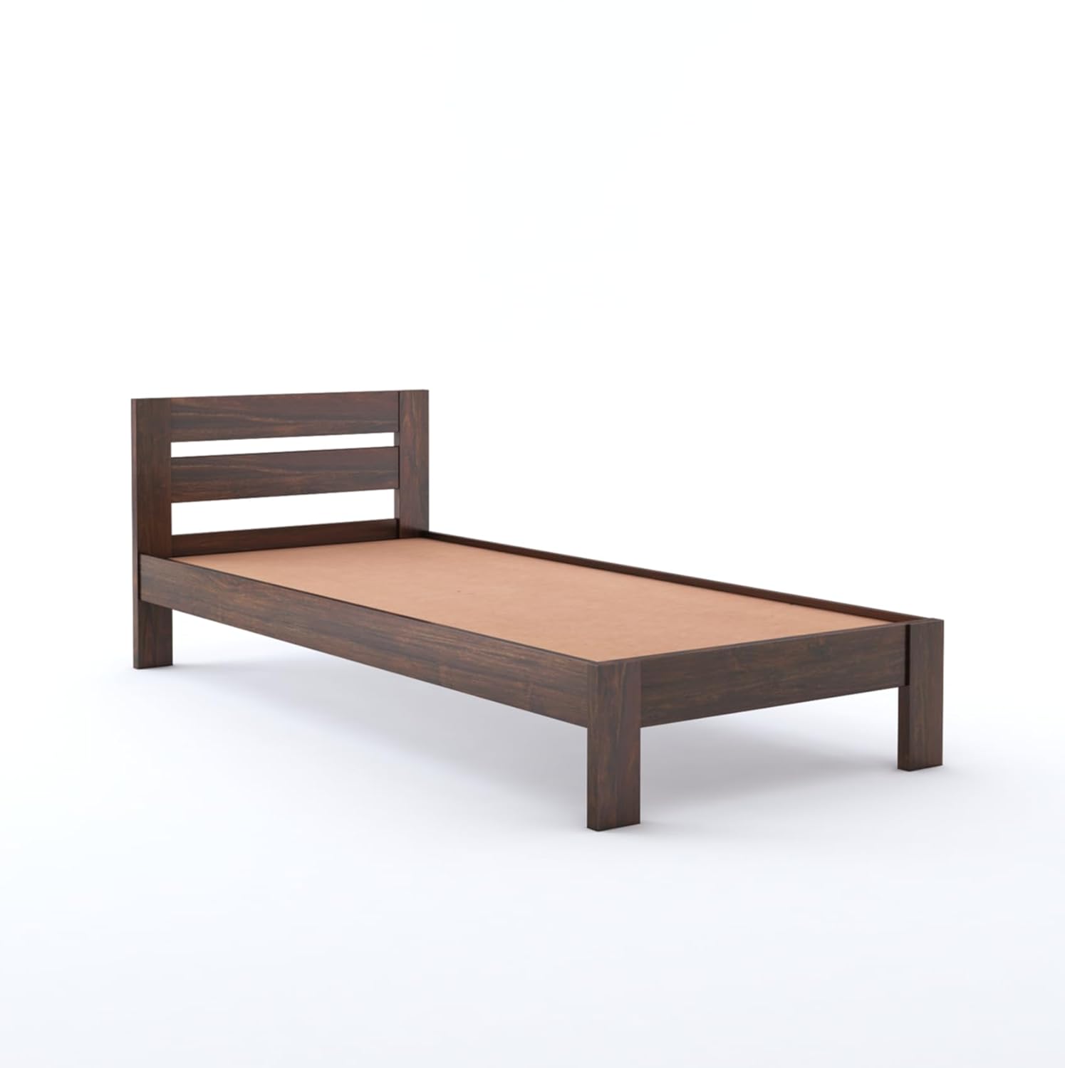 Wooden Single Bed Without Storage | Single Cot Wooden Palang | Space Saving Single Size Bed for Bedroom | Solid Sheesham Wood