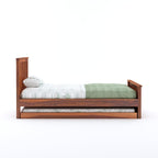 Wooden Single Trundle Bed | Single Bed with 1 Extra Pullout Bed | Wooden Bed Cot Palang for Bedroom, Living Room & Home, Solid Sheesham Wood