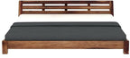Solid Sheesham Wood Low Height Bed Without Storage | Wooden Double Bed | Low Floor/Lying/Rise/Level/Profile Cot Bed for Bedroom Furniture | Rosewood