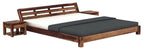 Solid Sheesham Wood Low Height Bed Without Storage | Wooden Double Bed | Low Floor/Lying/Rise/Level/Profile Cot Bed for Bedroom Furniture | Rosewood