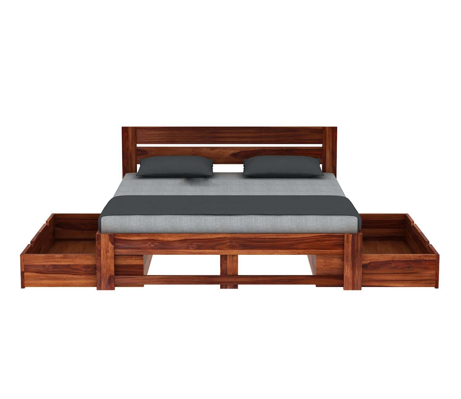 Wooden Bed with Storage | Double Bed Cot Bed with Drawer Storage for Bedroom & Hotel | Sheesham Wood