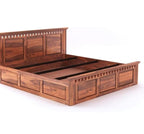 Rjart Wood Storage Bed | Double Bed Cot Bed With Box Storage For Bedroom | Sheesham