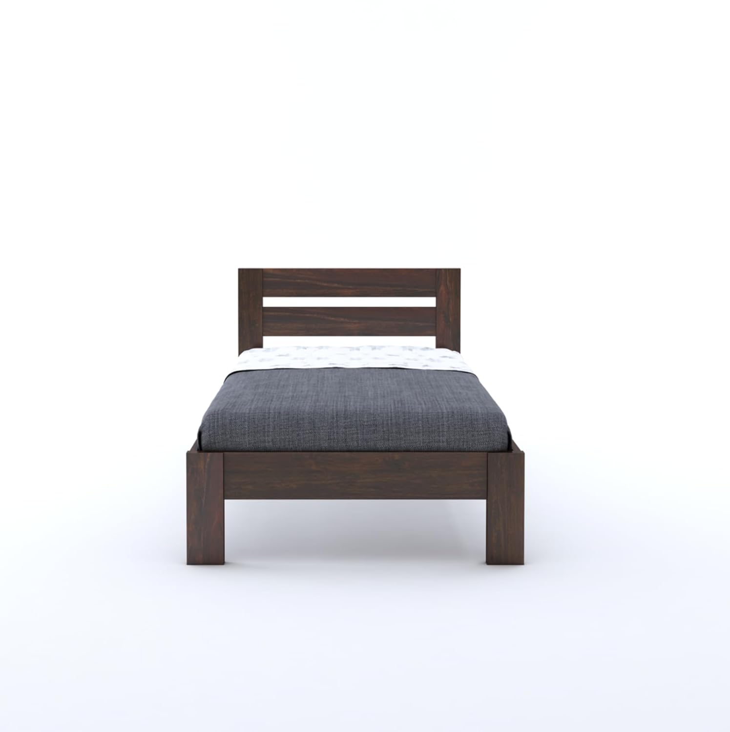 Wooden Single Bed Without Storage | Single Cot Wooden Palang | Space Saving Single Size Bed for Bedroom | Solid Sheesham Wood