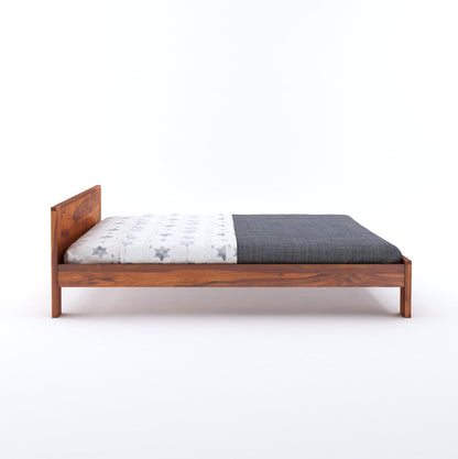 Wood Bed Without Storage | Wood Double Bed Cot Bed For Bedroom Furniture | Basic Headboard | Sheesham