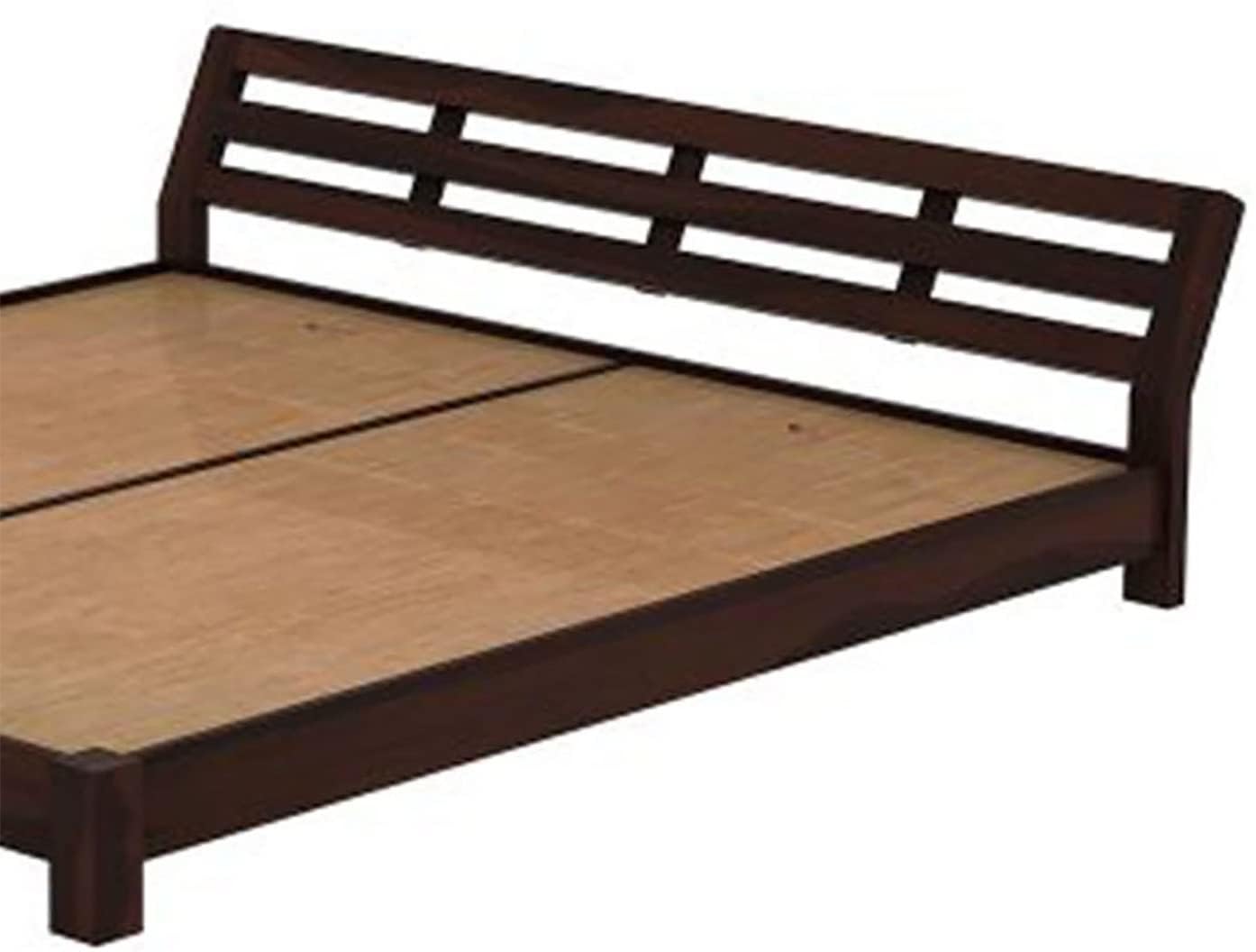 Solid Sheesham Wood Low Height Bed Without Storage | Wooden Double Bed | Low Floor/Lying/Rise/Level/Profile Cot Bed for Bedroom Furniture | Rosewood
