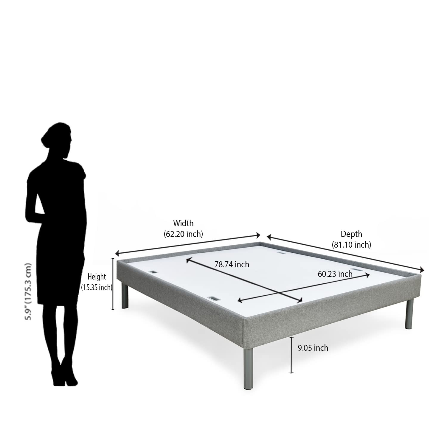 Nilkamal SLEEP Velvette Queen Size Bed Without Storage, Ultra-Lightweight Structure | Elegant Modern Design