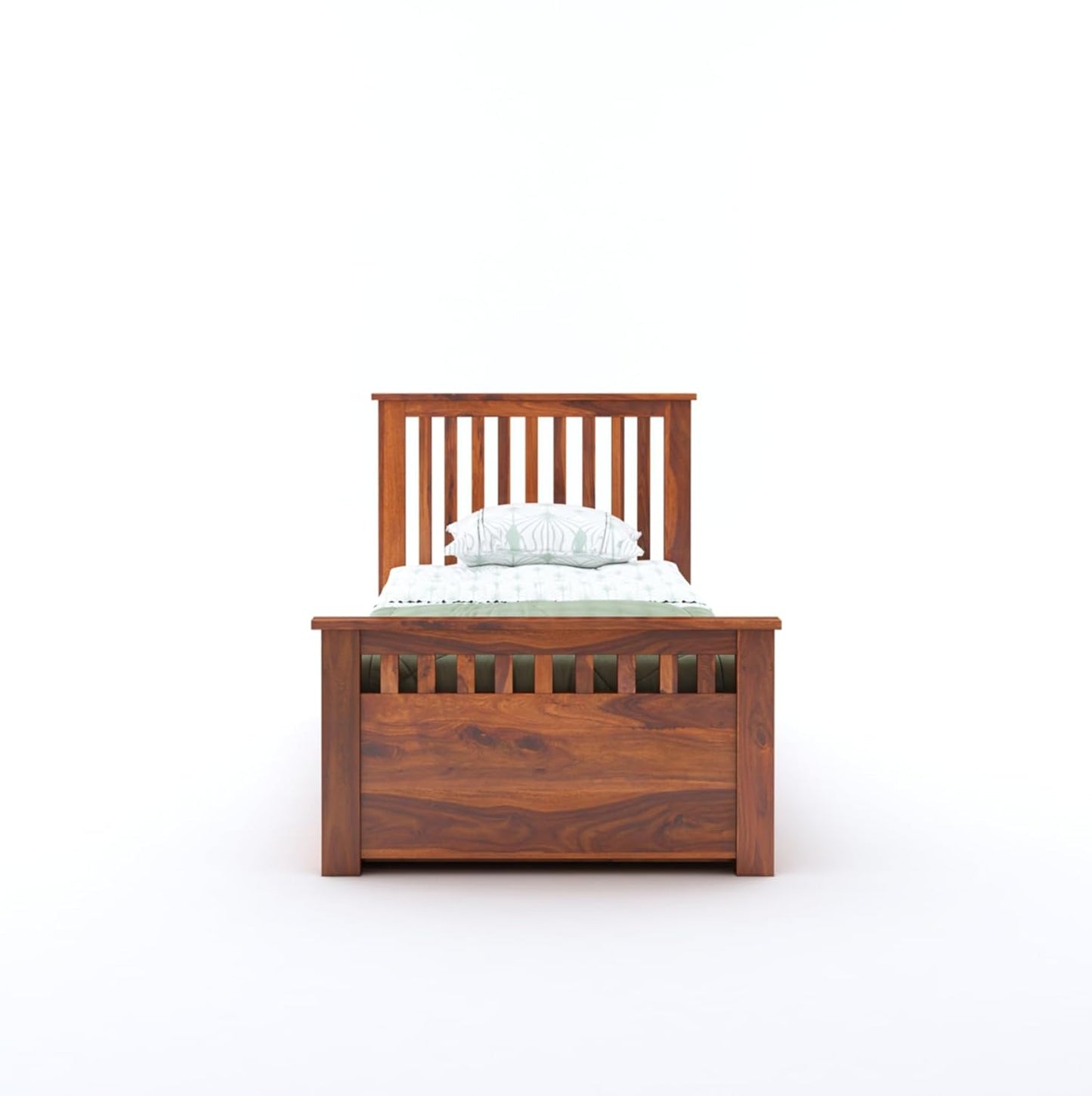 Wood Single Trundle Bed | Single Bed With 1 Extra Pullout Bed, Living Room, Sheesham