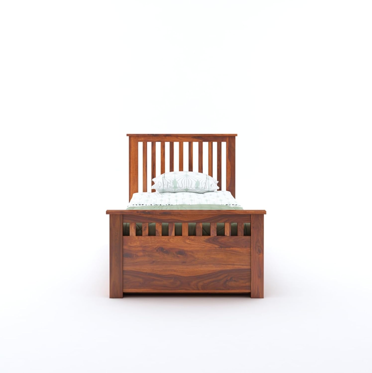 Wooden Single Trundle Bed | Single Bed with 1 Extra Pullout Bed | Wooden Bed Cot Palang for Bedroom, Living Room & Home, Solid Sheesham Wood