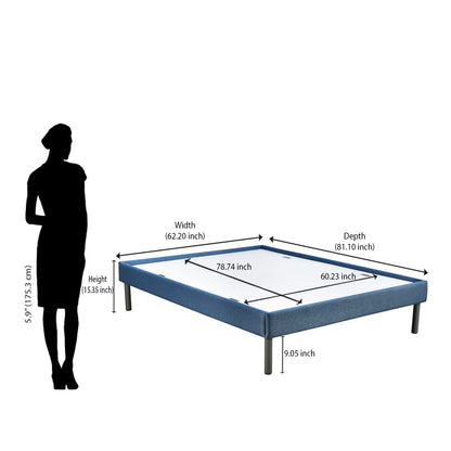 Rj Art Sleep Velvette Queen Size Bed Without Storage, Ultra-Lightweight Structure | Elegant Modern Design