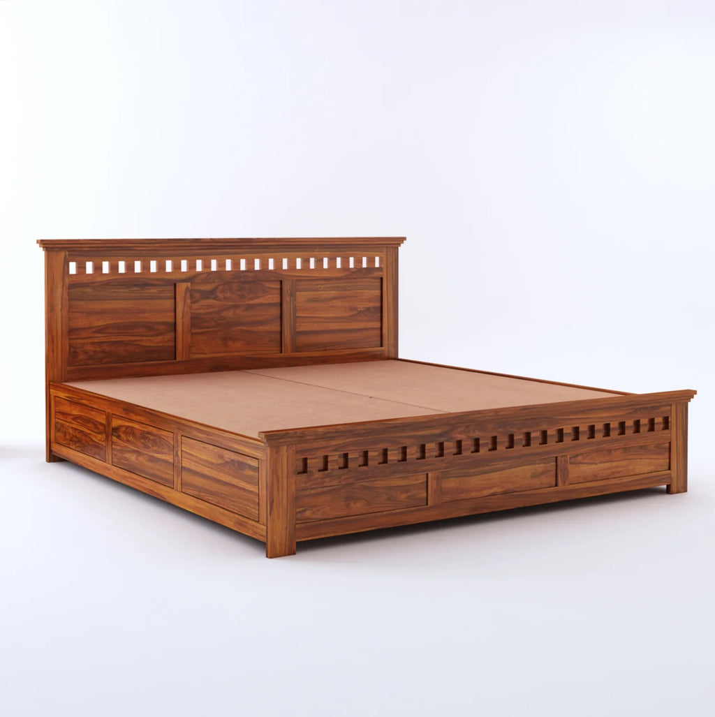 Savora Solid Sheesham Wood Bed With Box Storage - 3 Years Warranty