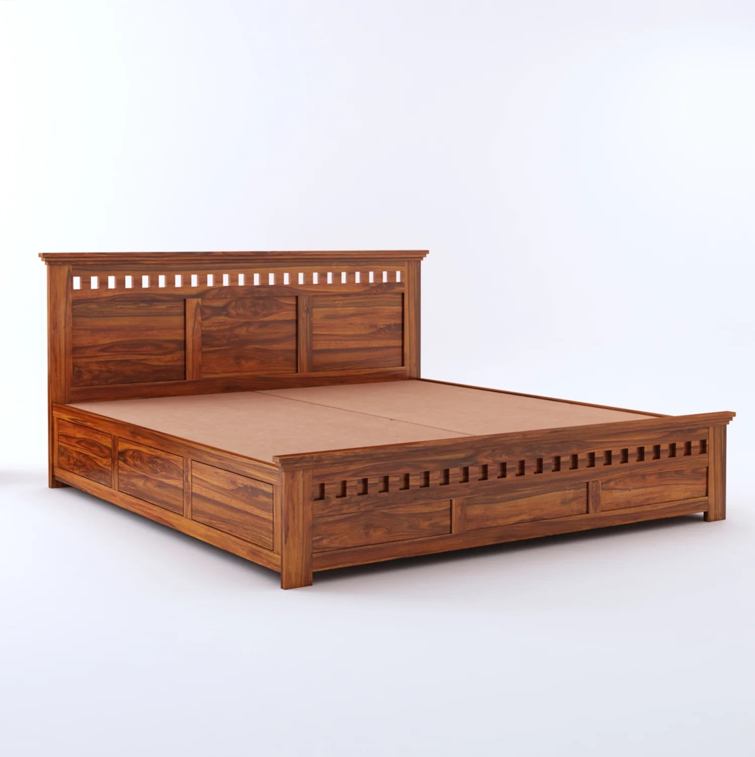 Savora Solid Sheesham Wood Bed With Box Storage - 3 Years Warranty