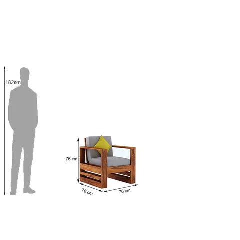 Rjart Lurid Sheesham Single Seater Sofa - 3 Years Warranty