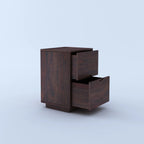 Savino Solid Sheesham Wood Bedside With Two Drawer Storage - 3 Years Warranty