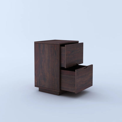 Savino Sheesham Bedside With Two Drawer Storage - 3 Years Warranty