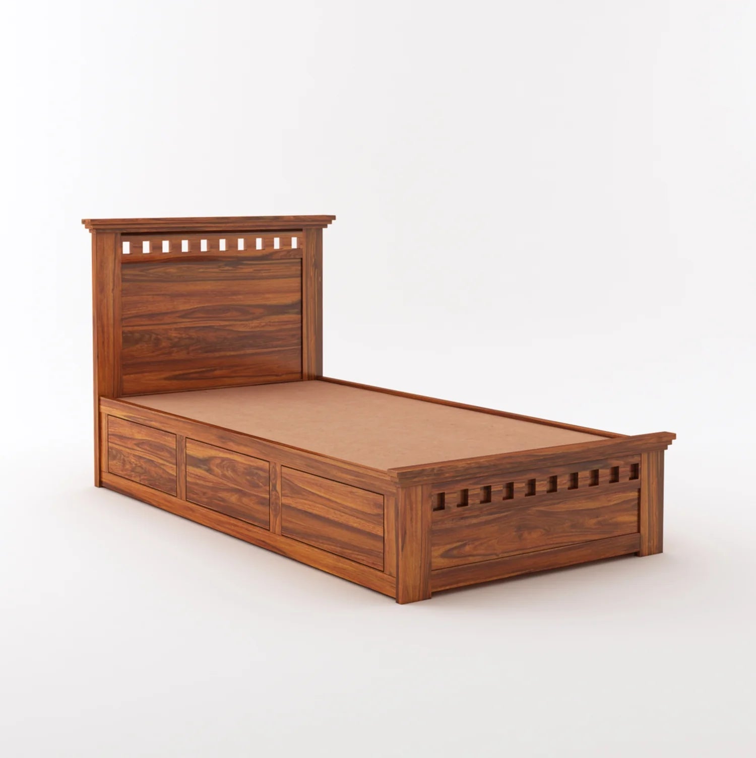Savora Solid Sheesham Wood Single Size Bed With Box Storage - 3 Years Warranty