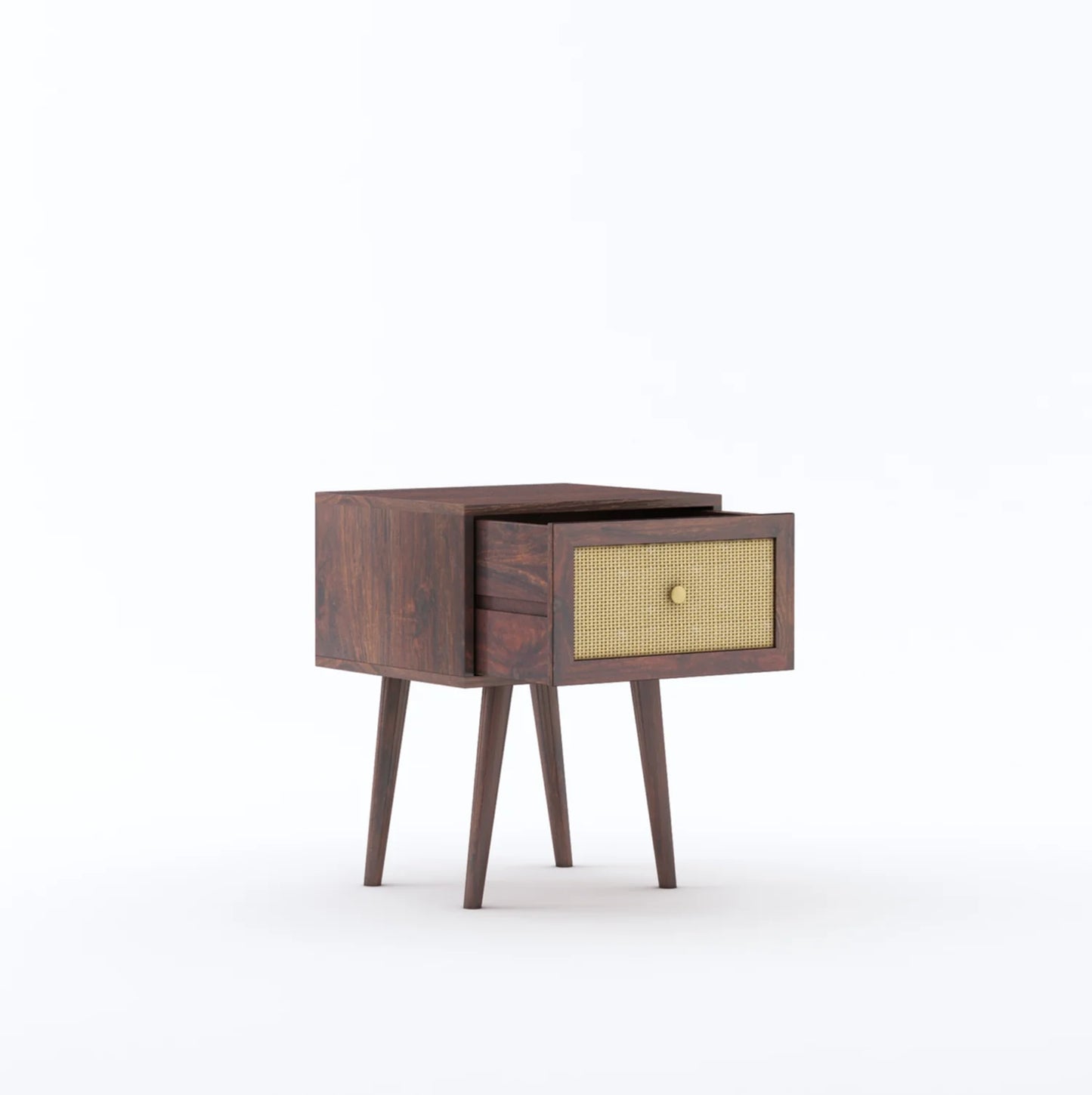Cayden Sheesham One Drawer Bedside Cane - 3 Years Warranty