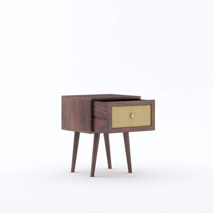 Cayden Sheesham One Drawer Bedside Cane - 3 Years Warranty