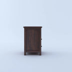 Twyft Solid Sheesham Wood Bedside Table With Two Drawer Storage -3 Years Warranty