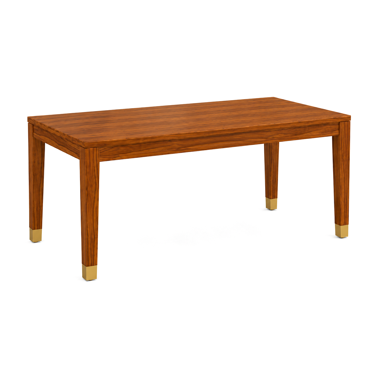 Wooden Rattan 6 Seater Dining Table Set with Upholstered Chairs
